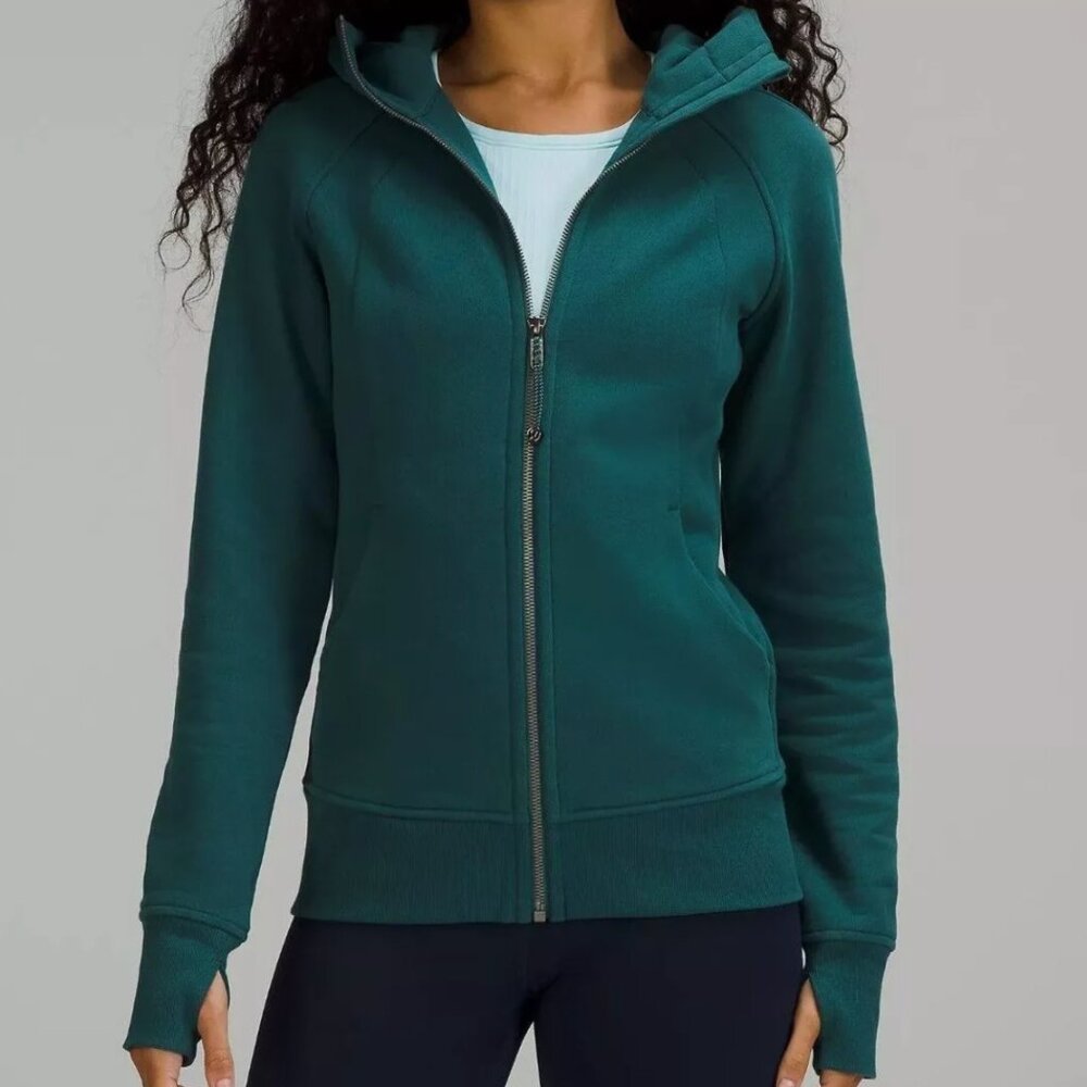 Lululemon Scuba Full-Zip Hoodie Green Jasper Size 8